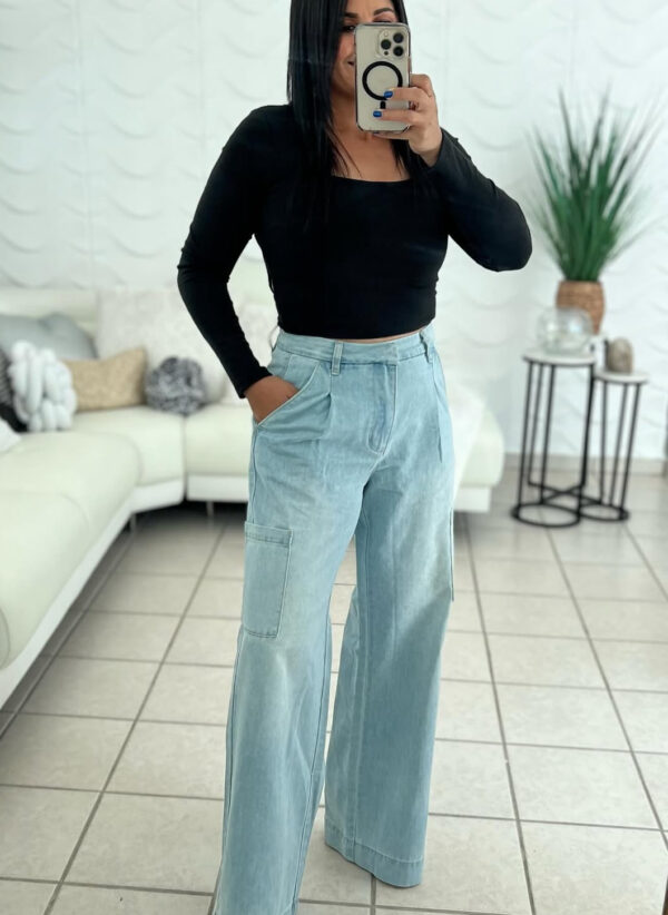 Straight Leg Cargo Pocket Pants - Imagen 5