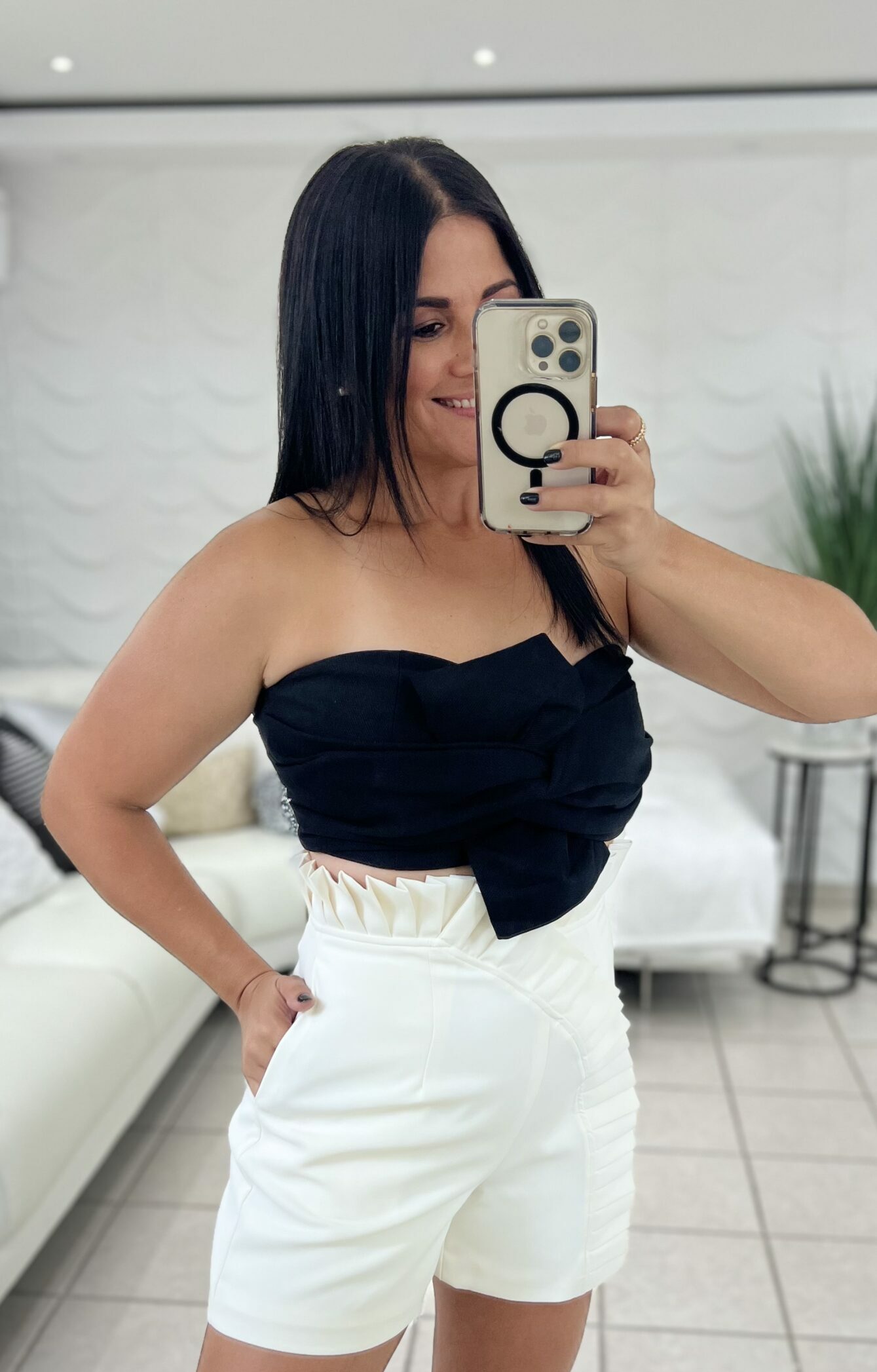 Twist Ribbon Bandeau Crop Top - Imagen 2