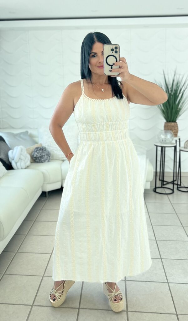 Embroidery Maxi Dress Open Back - Imagen 2