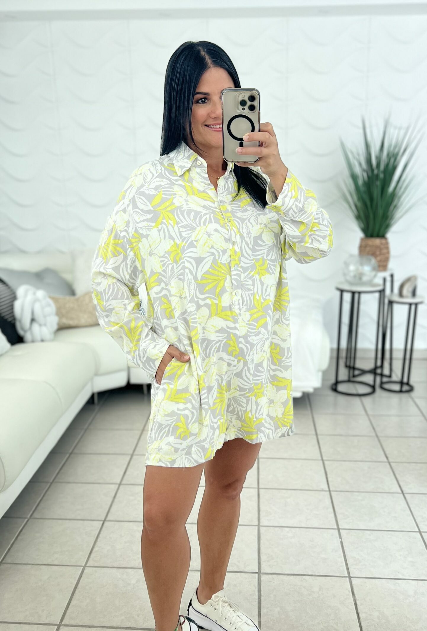 Leslie Printed Button Romper