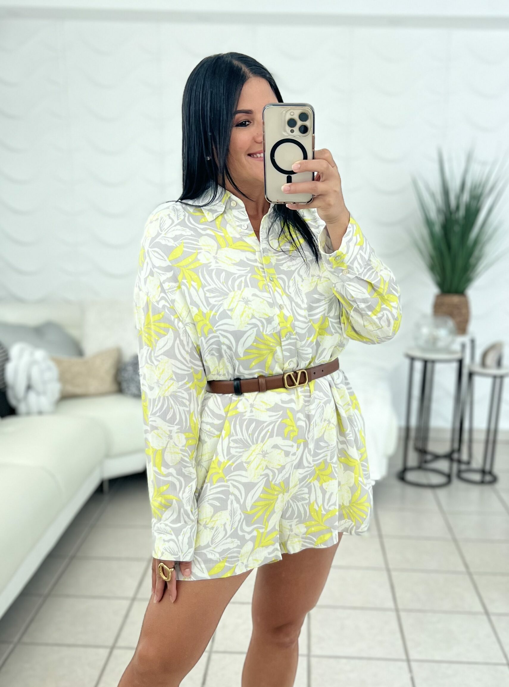 Leslie Printed Button Romper - Imagen 2